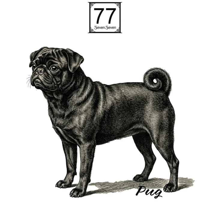 Mops (Pug) - bawełniana torba canvas