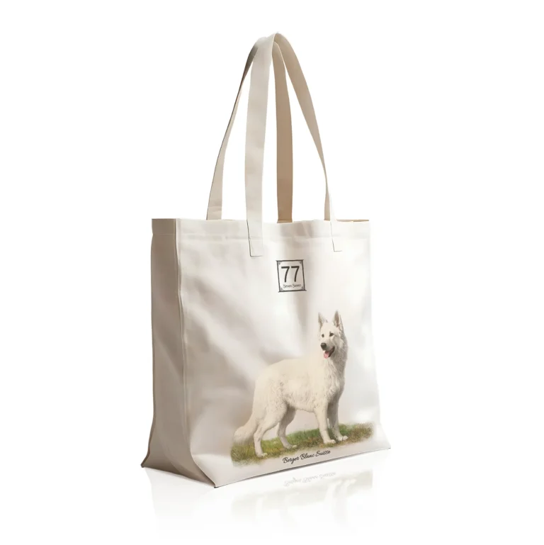 Biały Owczarek Szwajcarski (Berger Blanc Suisse) - bawełniana torba canvas