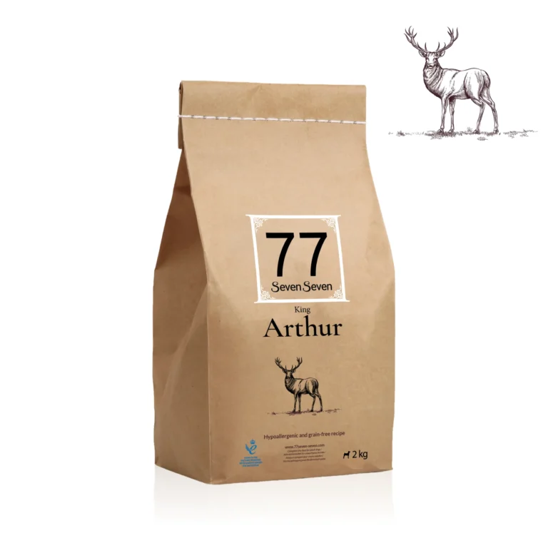 Arthur z jeleniem  i łososiem