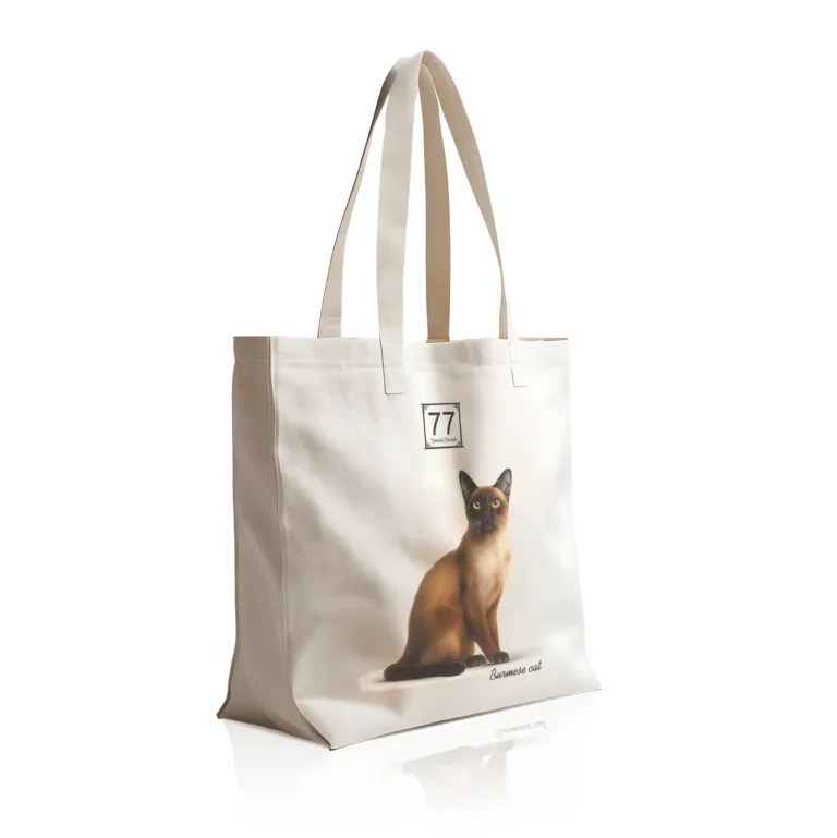 Kot Burmski (Burmese Cat) - bawełniana torba canvas
