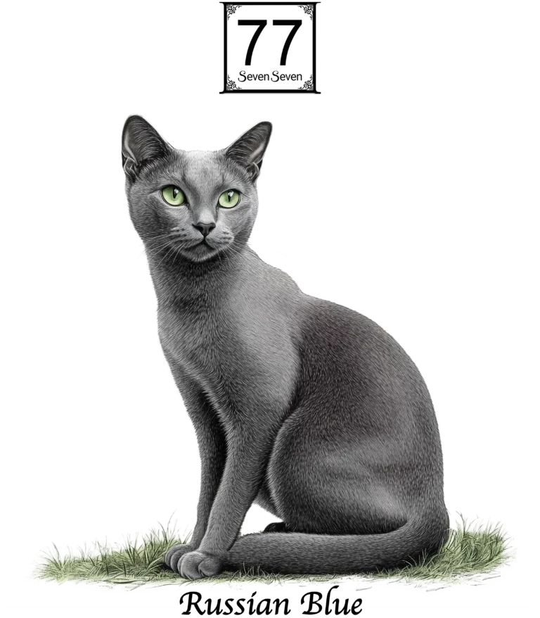 Kot Rosyjski Niebieski (Russian Blue) - bawełniana torba canvas