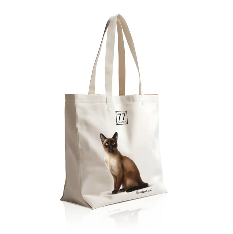 Kot Burmski (Burmese Cat) - bawełniana torba canvas