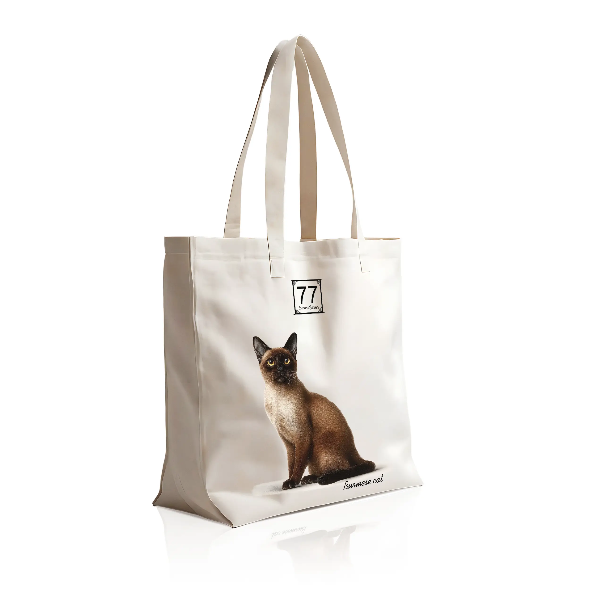 Kot Burmski (Burmese Cat) - bawełniana torba canvas - obrazek 2