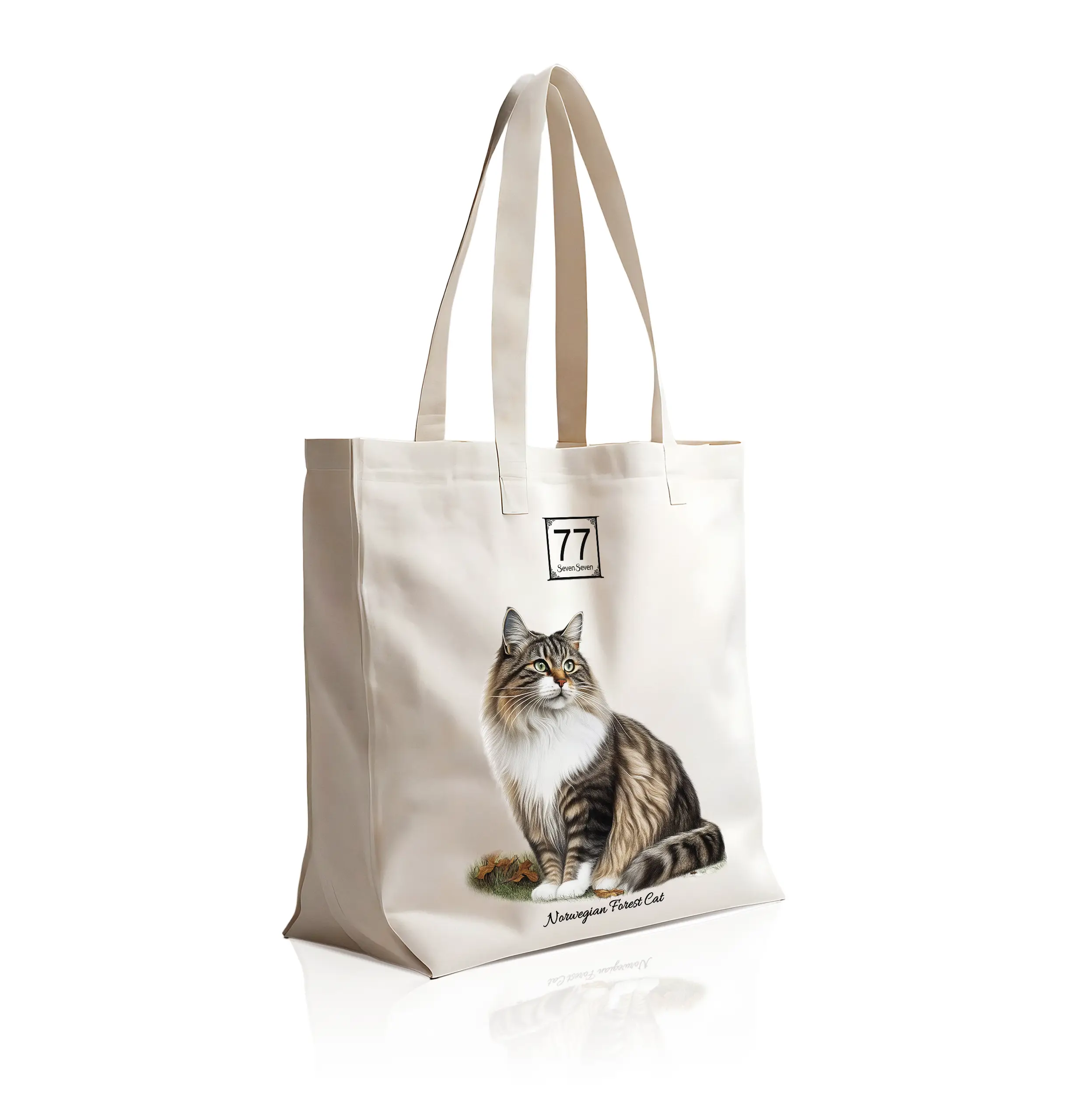 Kot Norweski Leśny (Norwegian Forest Cat) - bawełniana torba canvas - obrazek 2