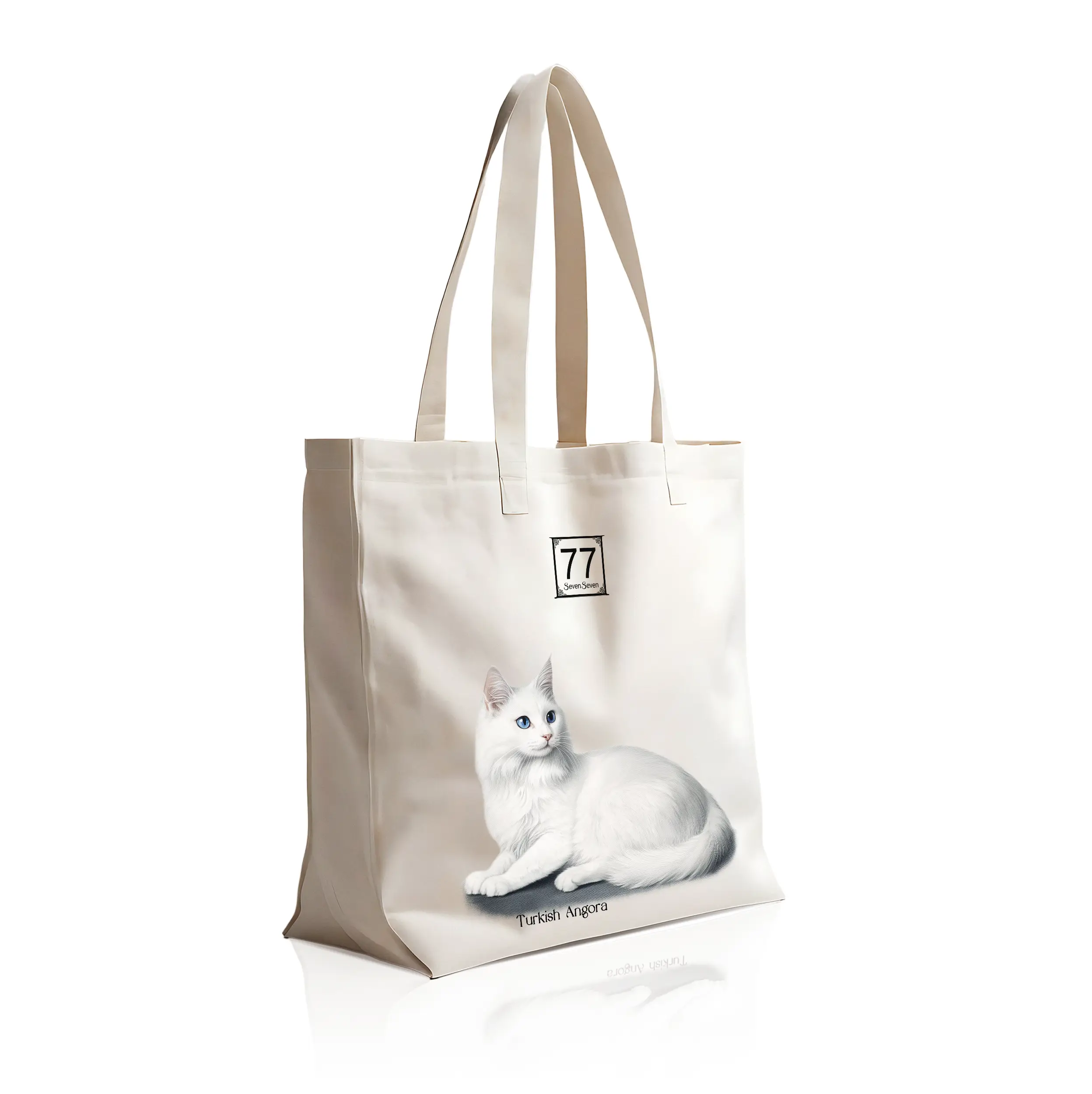 Angora Turecka (Turkish Angora) - bawełniana torba canvas - obrazek 2